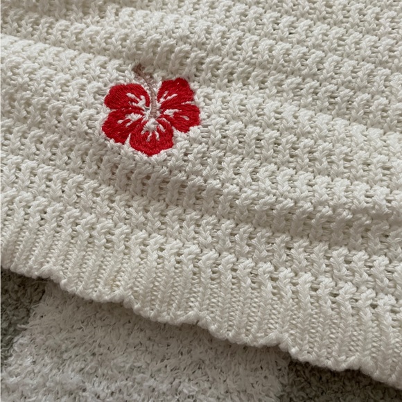 Wild Fable White Knit with Embroidered Hibiscus Set Size XXL - Picture 9 of 10
